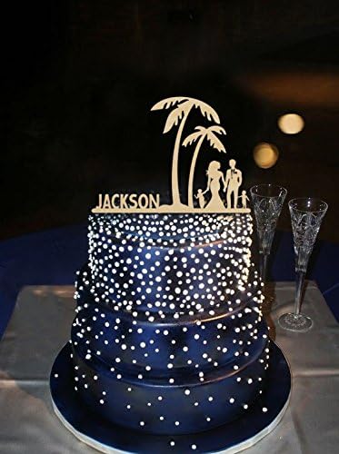 Strand Palme Boom Bruiloft Taart Toppers Familie Koppels Taart Topper Met Kinderen Gepersonaliseerde Bruiloft Taart Toppers Rustiek Amazon Nl