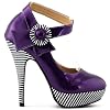 SHOW-STORY-Sexy-Flower-Ankle-Strap-Stripe-Stiletto-Platform-Pumps-ShoesLF30404