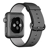 Apple Watch band, Oitom Woven Nylon Watch Band Strap (Black, Apple Watch 42mm)
