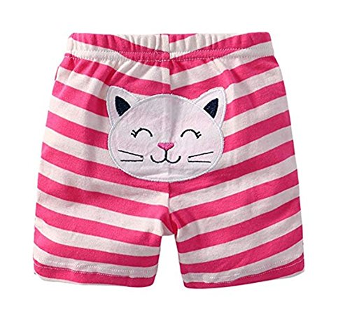 Monvecle Baby Girl 5 Pack Newborn to Toddler Summer Cotton Cartoon Shorts Gift Set 3M