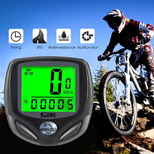 Bicycle Wireless Code, Durable Stopwatch Back Light Speedometer Odometer Bicycle Bike Waterproof - Thumbnail 3