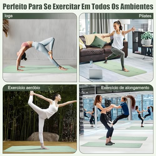 Gavzrt Tapete de Yoga 6 mm de Espessura, Tapete de Yoga Antiderrapante Pilates, Tapete Ioga de TPE, 183 x 61 cm x 6 mm
