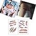 KepooMan Body Scar Tattoo Temporary Stickers Halloween Bleeding Wound Scar for Cosplay(8 Sheets, Over 60 Wound Tattoos Total)