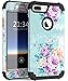 iPhone 8 plus Case, iPhone 7 plus case PIXIU Three Layer Heavy Duty Hybrid Sturdy Armor shockproof Protective phone Cover Cases for Apple iPhone 8 plus/7 plus(Peony)