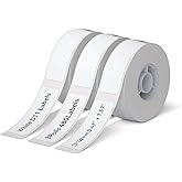 Thermal Label Maker Paper 12×40 mm 155 Labels/Roll White 3Packs, Compatible for NIIMBOT D11 D110 D101 Label Maker