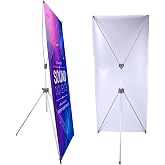 SUERUI Adjustable X Banner Stand Fits Any Banner Size Width 23" to 32" and Height 63" to 78"