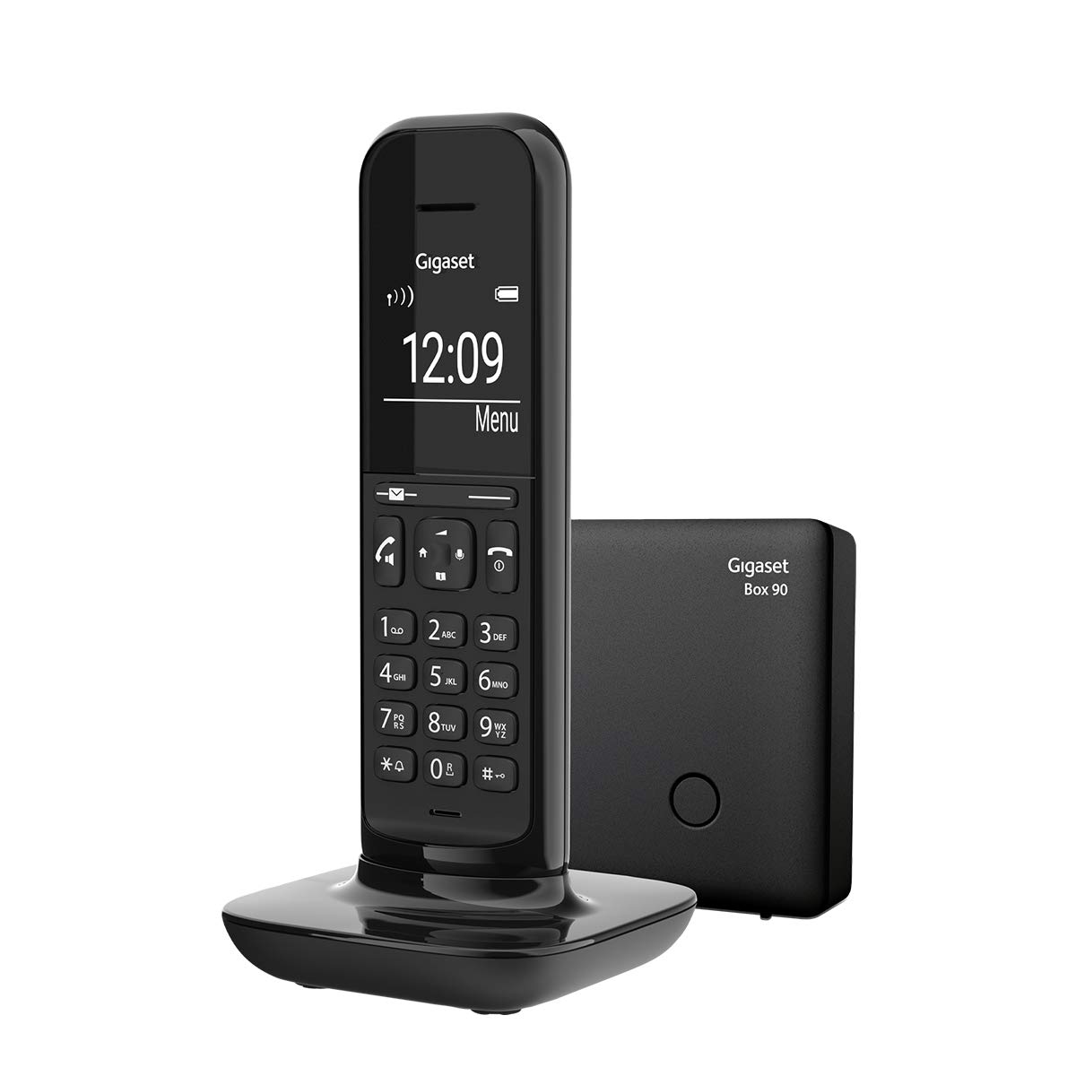 Gigaset CL394 - Landline Phone to Connect Cordless at Home - Modern Design - Good Audio Quality - Illuminated Display, Deep Black [UK Version]