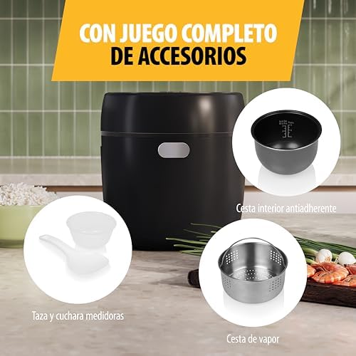 Panela de arroz digital com função de baixo teor de hidratos de carbono, 8 programas automáticos, capacidade de arroz de 0,6 L, painel digital, fácil de limpar, RK-6238