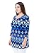 Chicwe Women's Notched Round Neck 3/4 Sleeves Printed Plus Size Tunic Top US12-28