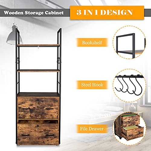 VINGLI 2 Drawer File with Lock for Hanging Letter/Legal Size