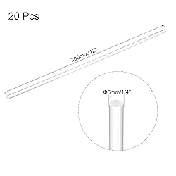MECCANIXITY 20 Pcs Acrylic Round Rods 1/4" x