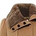 Babyonline Women's Fashion Faux Fur Lapel Double-breasted Thick Wool Trench Coat