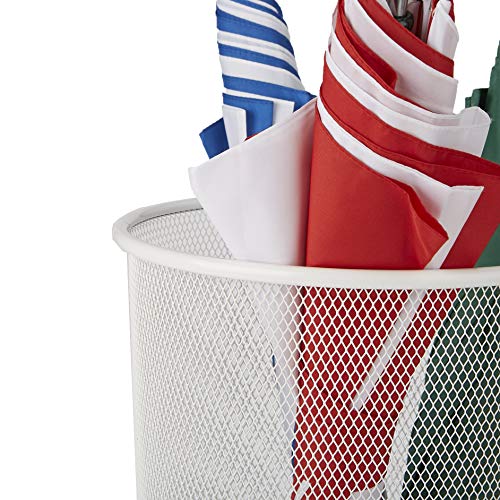 image for Mind Reader UMBHBASK-WHT Metal Mesh Basket, Entry Hallway Umbrella Hol