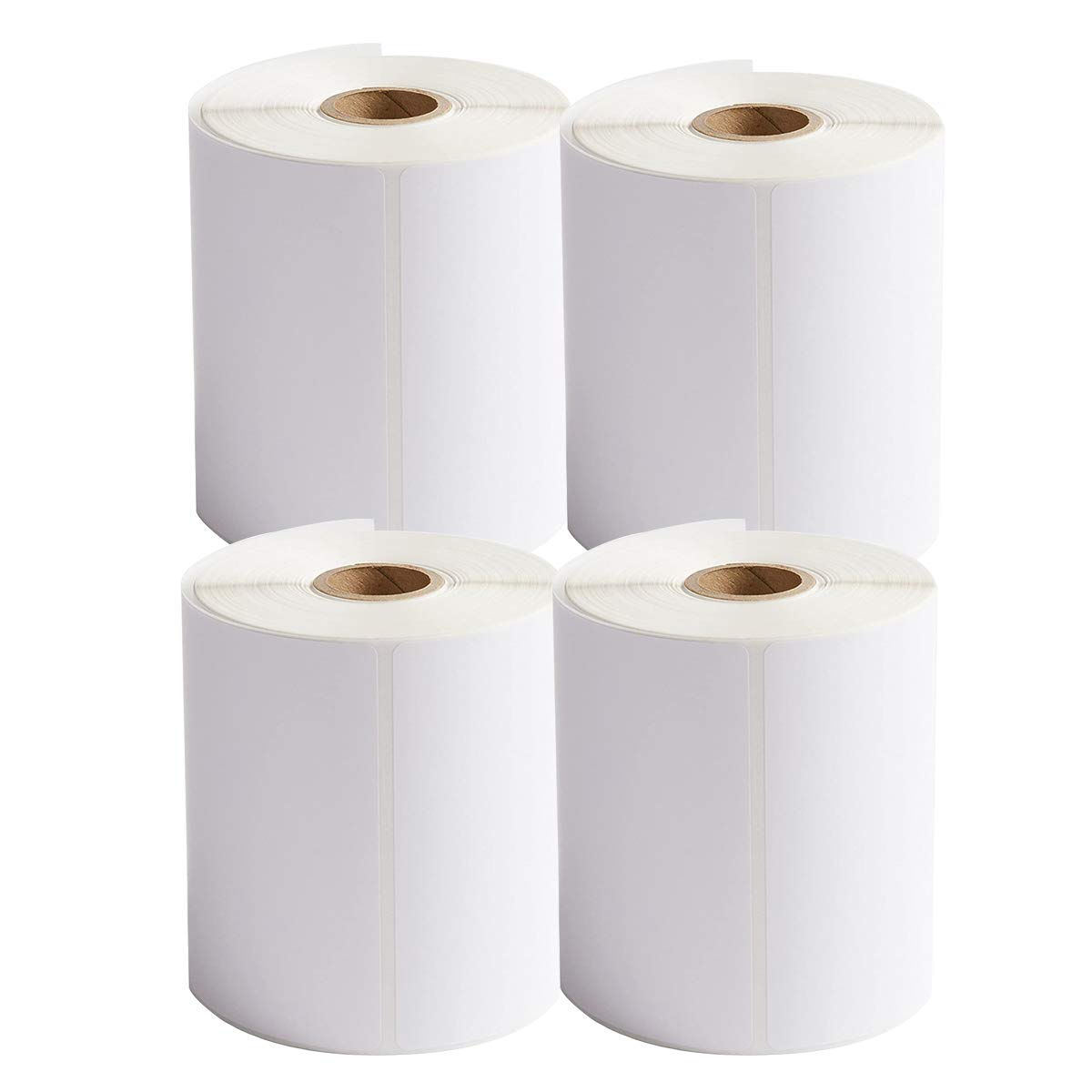 4 Rolls 1000 Labels Direct Thermal Labels Blank White 4" x 6"(101mm x 152mm) 250 per Rolls of Thermal Address Shipping Label Package for Printers