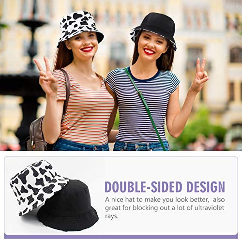 SOIMISS Fischerhut wendbar mit Kuhaufdruck Anglerhut Reversible Strandhut – Bild 3