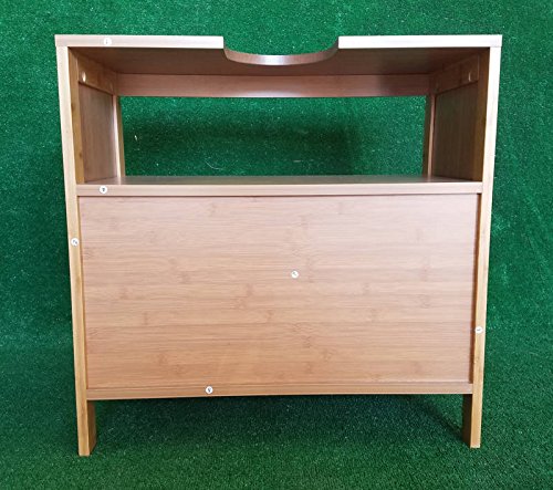 EVIDECO Non Pedestal Under Sink Storage Vanity Cabinet MAHE Bamboo - Thumbnail 3