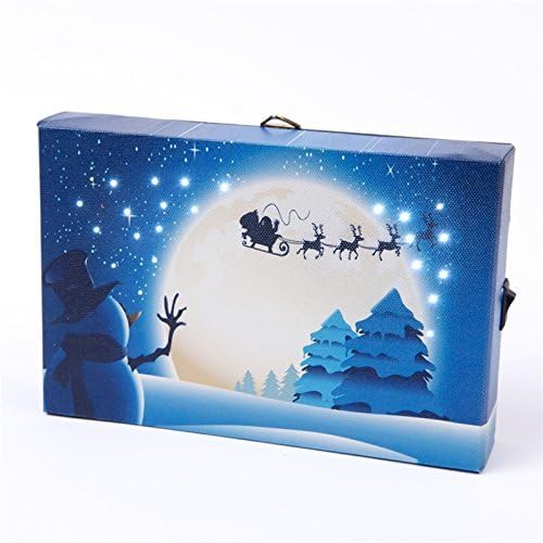 Homestreet LED Light Up Christmas Hanging Or Shelf Standing Mini Xmas Canvas Pictures (Santa) by Homestreet Christmas