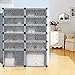 LANGRIA 12-Cube DIY Shoe Rack Modular Organizer Plastic Cabinet 6 Tier Shelving Bookcase Cabinet Closet Black (12 - Regular Cube)