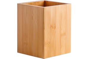 YOSCO Bamboo Utensil Holder,Utensil Holder for Kitchen Counter Convenient Countertop Organizer for Cooking Utensils,Wood Utensil Holder for Home Decor (6 INCH)