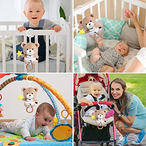 COTTONBEBE Baby Bear Soft Toy with Soft Music Musical Toys for Boys and Girls for Strollers and Cribs, Ideal Birth Gift for Baby