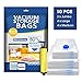 Vacuum Storage Bags, Rexun 10 Pack 80% More Space Saver Bags with Hand Pump, Travel Compression Bags (4M, 4L, 2 Jumbo) for Clothes, Blankets, Comforters, Pillows