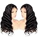 Eayon hair® Body Wave Lace Front Wigs Hand Made 130% Density Brazilian Virgin Remy Human Hair Wigs with Baby Hair 18Inch Natural Color
