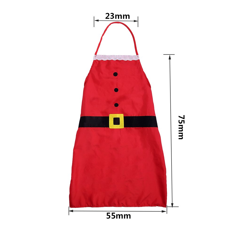 Zogin Tablier de Cuisine Noël Tablier Rouge Motif en Costume Père Noël pour Décoration Fête Noël