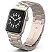 PUGO TOP Bands Compatible for iwatch Series 7 45mm Series 6/5/4/3/2/1/SE 42mm 44mm for Men Women Stainless Steel Iwatch Strap Replacement Band with Modern Butterfly Buckle. (42mm/44mm Champagne Gold)