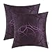 Throw Pillow Cases CaliTime Modern Shining Dull Contrast Circles Rings Geometric Cushion Covers Shells for Couch Sofa Home Decor 20 X 20 inch Pack of 2 Deep Purple