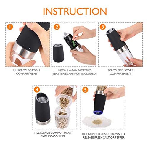 Gravity Electric Pepper Grinder or Salt Grinder Mill, ISMARTEN