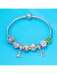 Sambaah - Abalorio de plata de ley con diseño de alas de ángel para pulseras de estilo Pandora