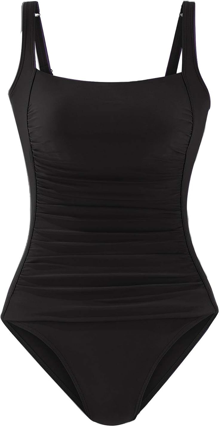 Upopby Women's Vintage Padded Push up One Piece Swimsuits Tummy Control Bathing Suits Plus Size Swimwear at  Women’s Clothing store