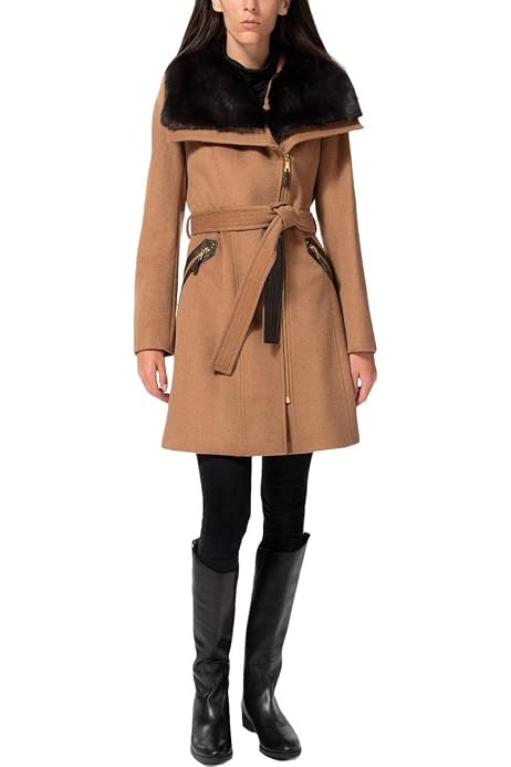 Womens Faux Fur Wool Wool Coat 