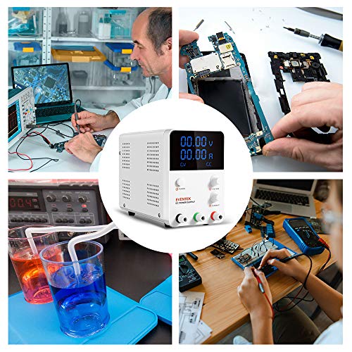 DC Power Supply Variable, Eventek 0-32V 0-10.2A Power Supply Adjustable Regulated Power Supply Digital with Alligator Leads US Power Cord - Thumbnail 5