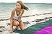 Sand Free Beach Blanket- 7 Person 9' x 10' Sand Proof Mat - Travel Friendly For Festivals & Hiking- Extremely Soft Quick Drying Heat Resistant Nylon- 4 Anchor Loops & Stakes Purple Middle