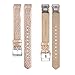 Adepoy Fitbit Alta Bands and Alta HR Bands, Leather Replacement Wrist Bands for Fitbit Alta HR and Fitbit Alta Rosegold