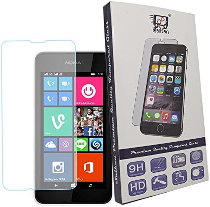 For Nokia Lumia 530 Dual SIM - 1 Pc Saihan Premium Quality Tempered Glass Nokia Lumia 530 Dual SIM Screen Protector Guard with Ultra High Definition Invisible, Oleophobic Coating Anti-Bubble Crystal Shield [Free Portable Mobile Stand included in the Box]