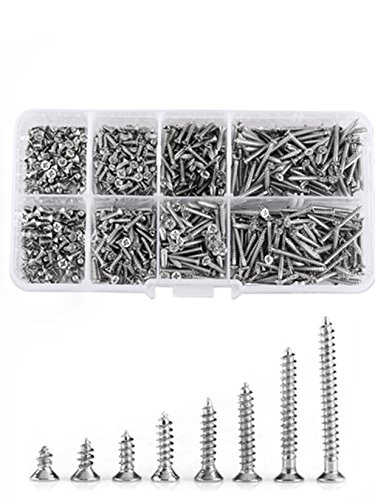 800pcs M2 Kreuzschlitzschrauben Befestigungsteile Schrauben Set 4 mm-20 mm (8 Größen) Edelstahl selbstschneidende…