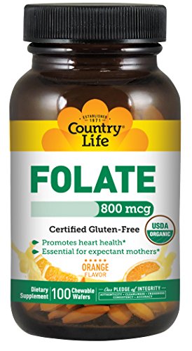 Country life folate 800 mcg - 100 chewable wafers - pro…
