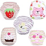 Babyfriend Baby Girls' Washable 5 Pack Training Pants Kids Potty Cloth Diaper Nappy Underwear TP5-001
