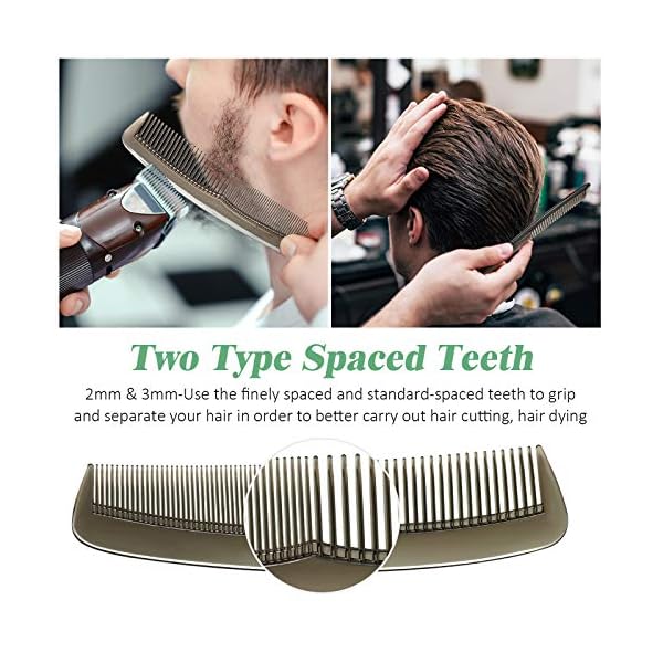 Hair-Comb-Cutting-Comb-Hairdressing-Comb-Fine-Tooth-Hair-Comb-Plastic-Barber-Comb-with-Standard-and-Fine-Tooth-Styling-Combs-for-Men-Women-Home-Salon-Hair-Styling-Grooming Fine Tooth Comb Hairdressing Hair Comb Beard Fine Comb Cutting Comb Facial Hair Comb Plastic Barber Comb with Standard…