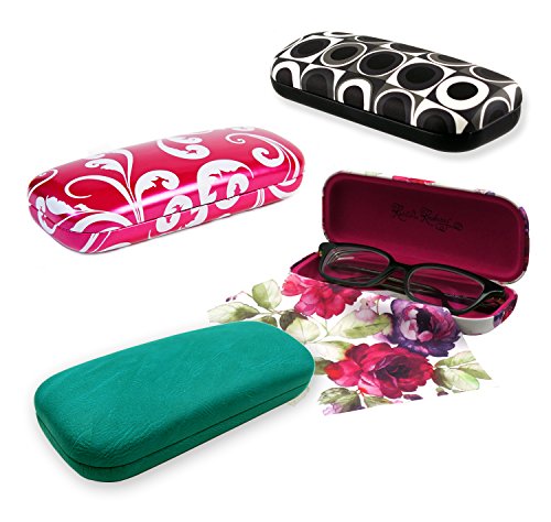 MyEyeglassCase : Hard eyeglass case | perfect protection for medium sized frames | classic looking finish for men, women and kids | metal clam shell in many colors