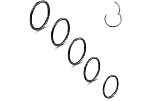 QXXPVV 5Pcs Hoop Nose Rings 20G 18G 16G Stainless Steel Piercing Ring for Nose Septum Cartilage Helix Tragus Conch Rook Daith