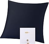 ZIMASILK 100% Mulberry Silk Pillowcase 19 Momme 80x80 Navy Blue