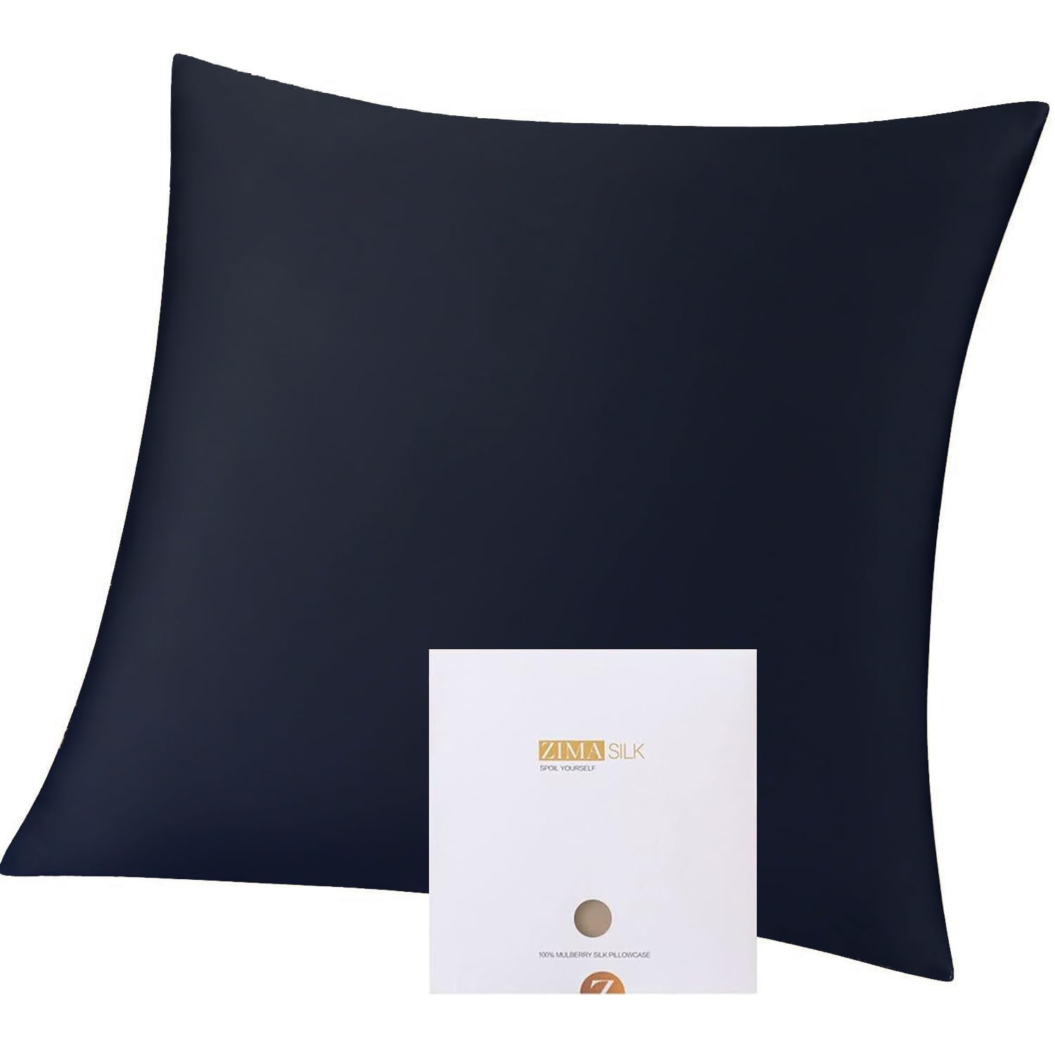 ZIMASILK 100% Mulberry Silk Pillowcase for Hair and Skin,Both Sides 19 Momme Silk, 1pc (80x80 cm, Navy Blue) — image 1