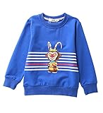 MIQI Boys Casual Sweatshirt Striped Monkey King Print Activewear Pullover Shirt Blue 6 Years Old