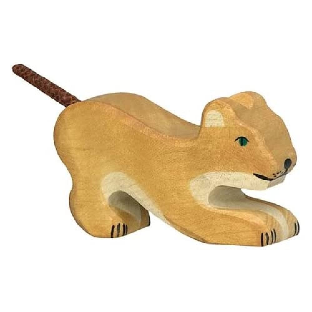 Holtztiger Holztiger Playing Lion Wooden Figure (Small)