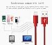 Suanna iPhone Cable 3Pack 10FT Nylon Braided Certified Lightning to USB iPhone Charger Cord for iPhone 8 7 Plus 6S 6 SE 5S 5C 5, iPad 2 3 4 Mini Air Pro, iPod Nano 7 - Red