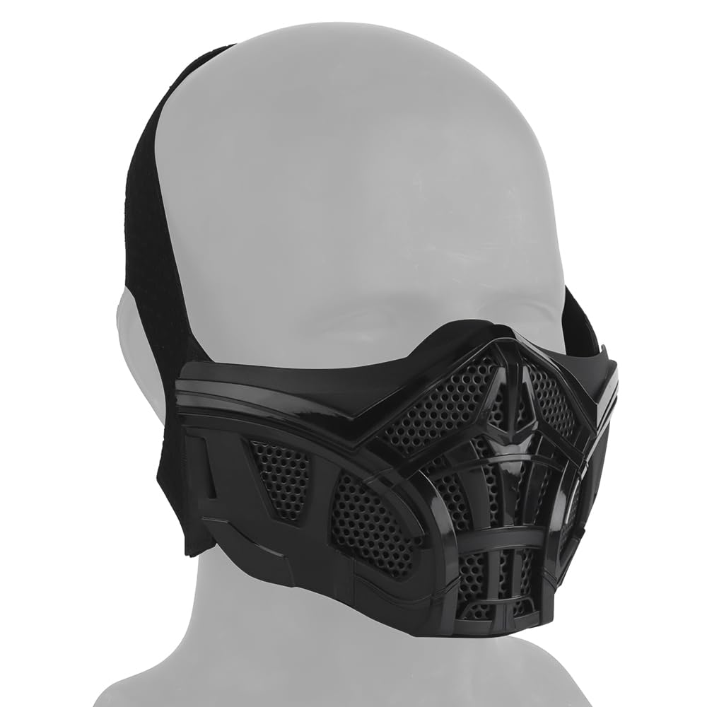 Photo 1 of Airsoft Half Face Masks, Half Lower Steel Mesh Airsoft Protective Gear Breathable Silicone Lining Mesh Cover for Adult Men Women BBS Airsoft Shooting CS Survival Games (Black)