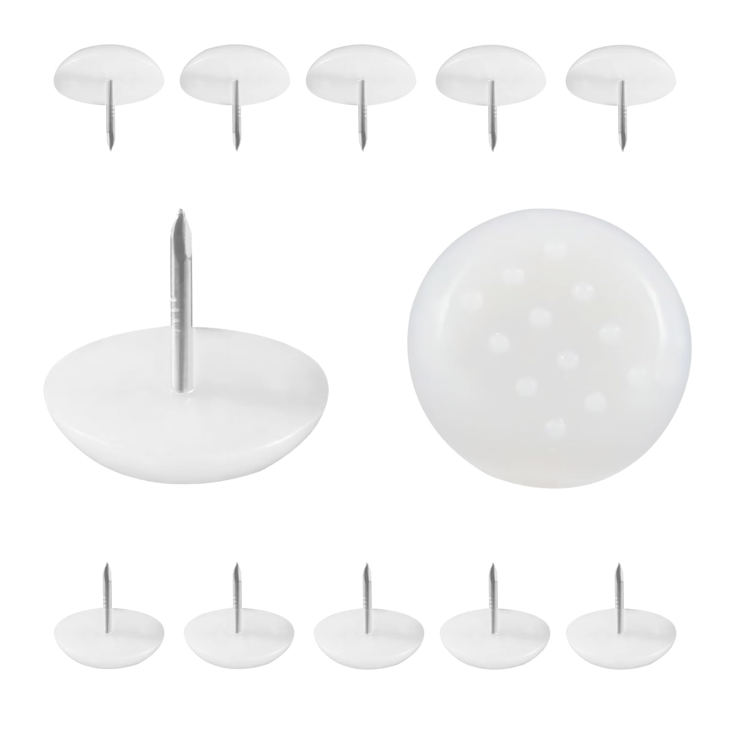 Qrity 16 PCS Nylon Furniture Feet, Furniture Pads Nails, Nylon Chair Leg Floor Protectors, 20mm Diameter Furniture Glide Nails for Furniture Feet